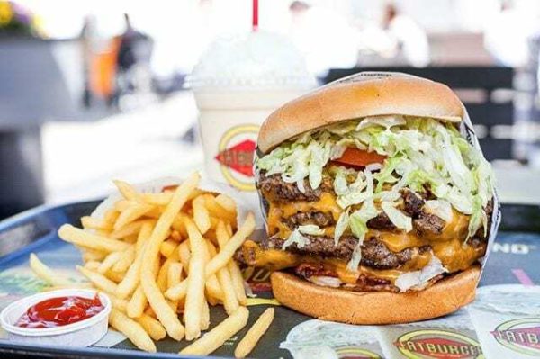 image of hamburger, fries, and shake at Fatburger